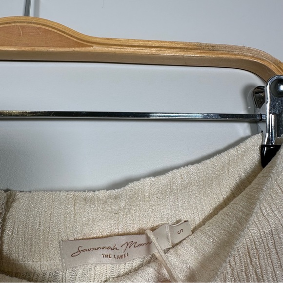 Savannah Morrow Cream Plissé Maxi Bamboo Silk Skirt Size Small - Picture 15 of 16